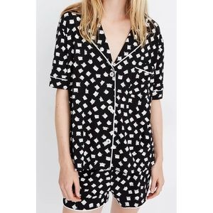 Madewell Knit Bedtime Pajama Set in Cat Person, Small